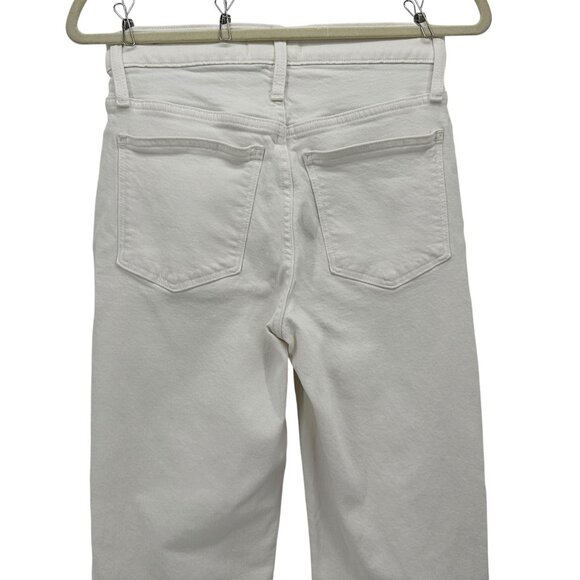 Madewell Womens 25 Jeans The Perfect Vintage Straight Rip Raw Hem White - Picture 5 of 9